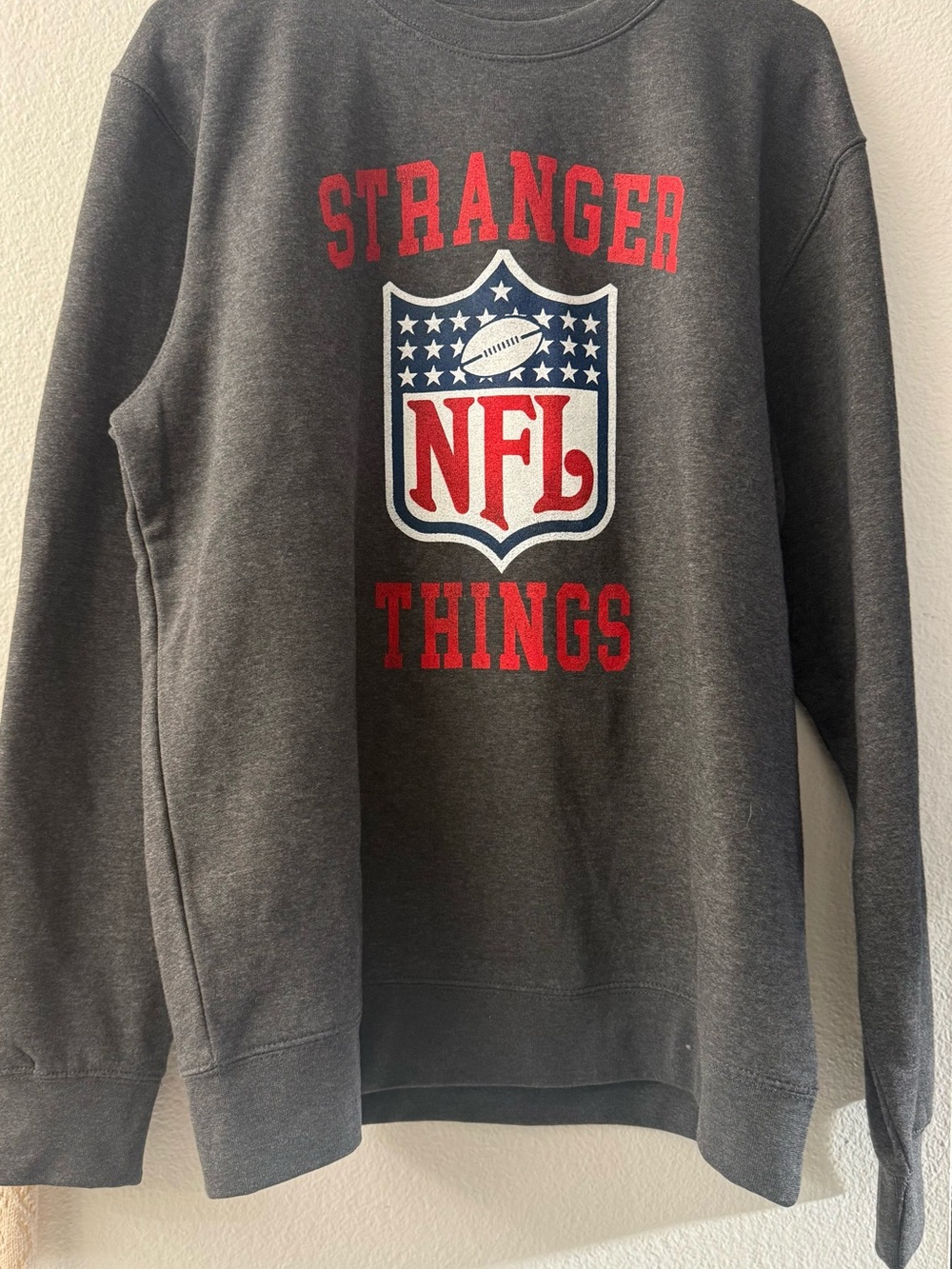 NFL Stranger Things  Gray Crewneck Sweatshirt